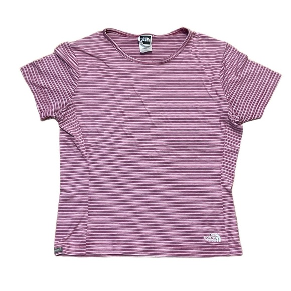 The North Face Striped Purple T-shirt pink short sleeve - Picture 1 of 5